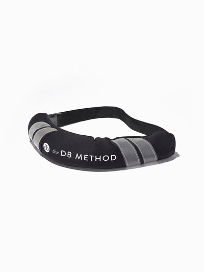 10 lbs weighted belt that intensifies workouts by adding resistance at the hips.